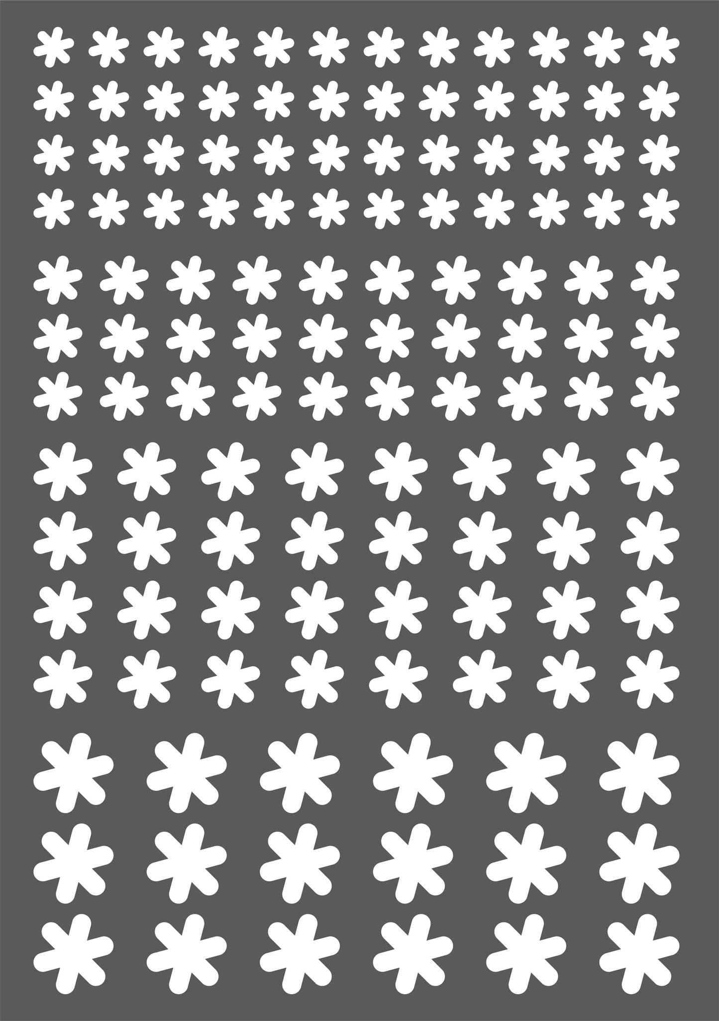 Weißer Aufkleber "Kleine Blüten" von Wohnen auf dem Land, mit zarten Blumenmotiven auf glatter Oberfläche.