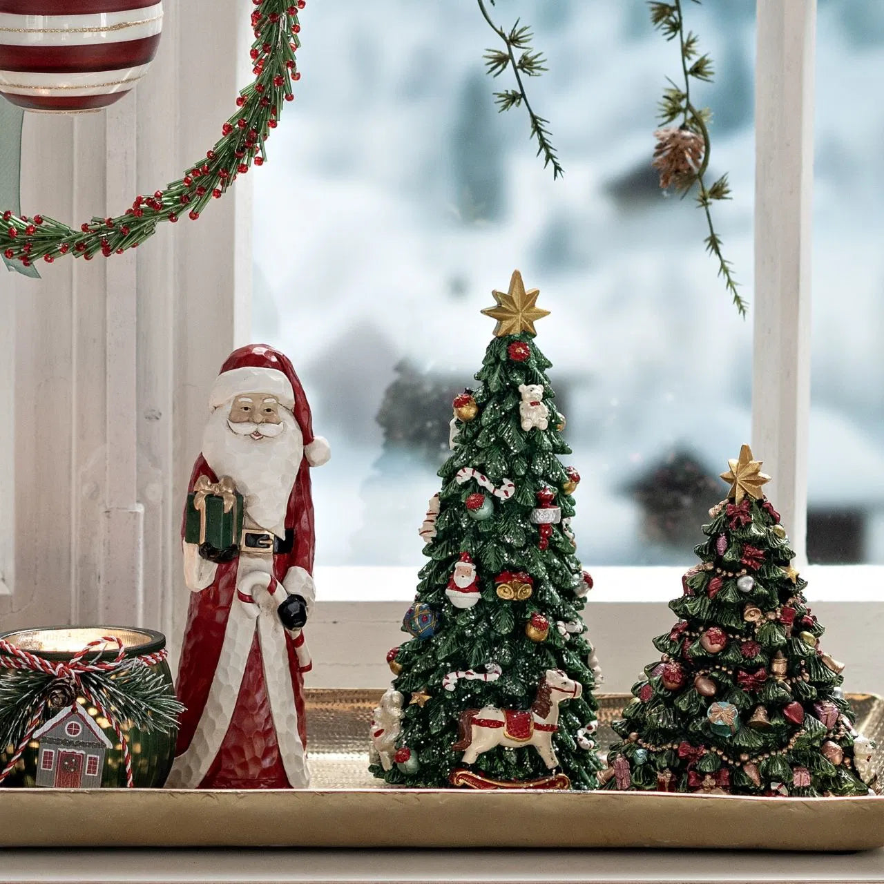 Deko Figur Weihnachtsmann "Nikolaus" Polyresin Klein 2 Varianten - Wohnen auf dem Land