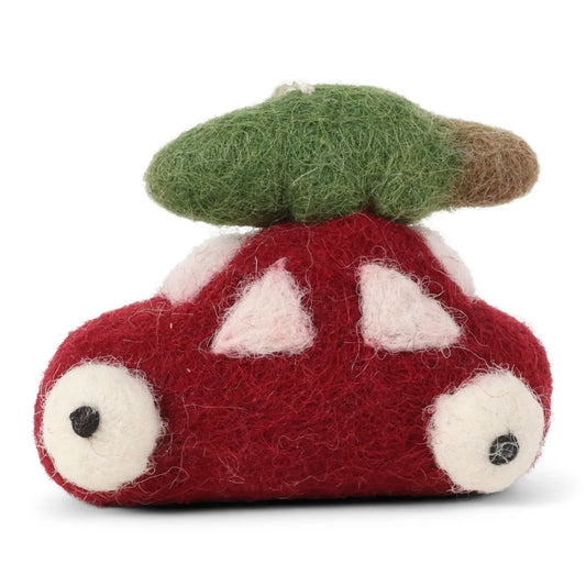 Anhänger Ornament Auto "Christmas Car" Filz Rot - Wohnen auf dem Land