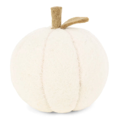 Kürbis "White" Filz Weiß 12cm