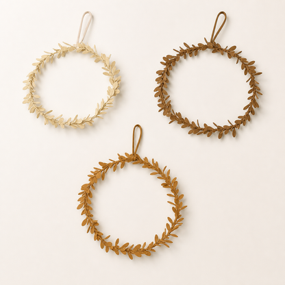 Blätterkränze Herbstlaub in Creme Beige und Braun