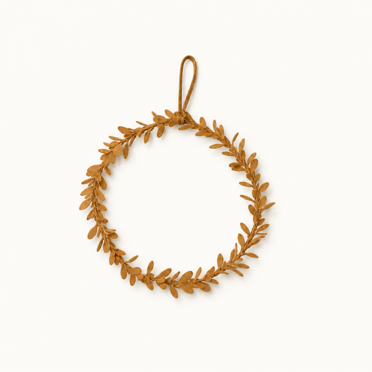 Blätterkranz Herbstlaub in Beige als Einzelfreisteller