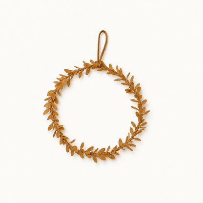 Blätterkranz Herbstlaub in Beige als Einzelfreisteller