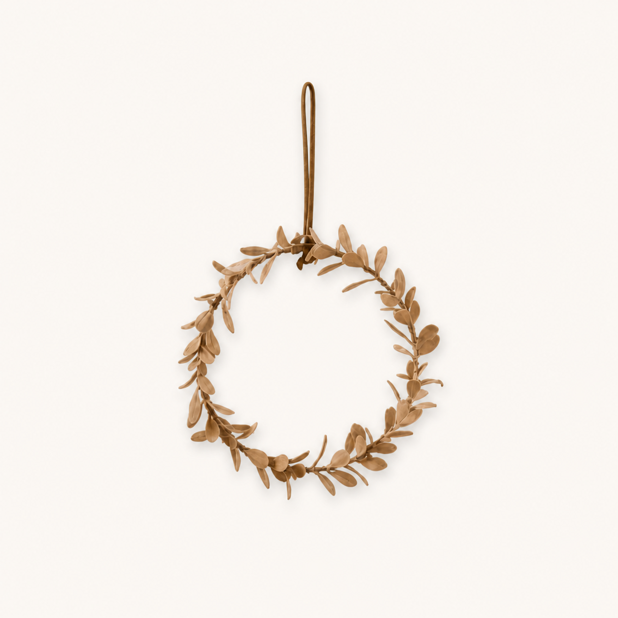 Blätterkranz Herbstlaub Mini in Beige als Einzelfreisteller