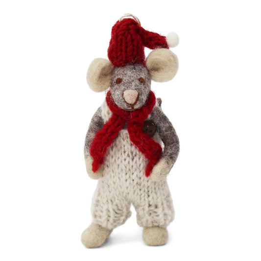 Anhänger Ornament Maus "Bolla" Filz Grau - Wohnen auf dem Land