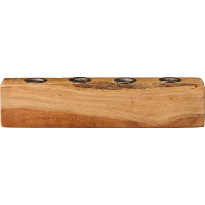 Kerzenhalter für 4 x 2,2 cm Kerzen Holzblock UNIKA