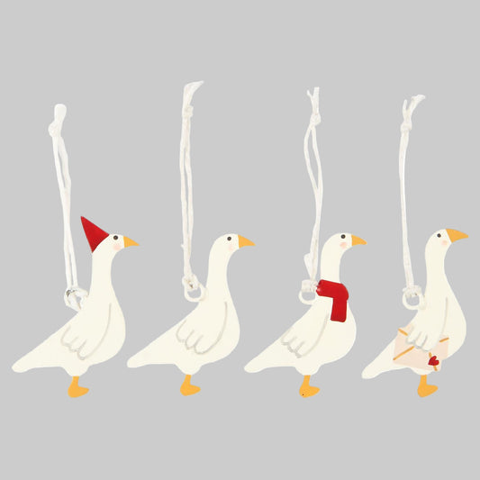 Aufhänger My Nostalgic Christmas "Wintergänse" Metall 4er Set - Wohnen auf dem Land