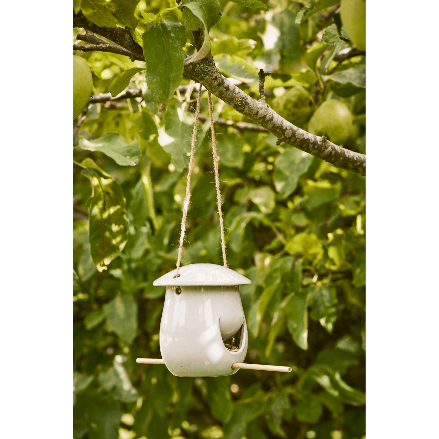 Vogelfutterhaus zum Hängen Keramik Grau