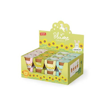 Frühlingsgruß Blumentopf “Blume für Dich :-)” Geschenk-Set 4 Varianten