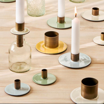 Kerzenhalter „Elin“ Metall Butter Cream für Stabkerzen Ø13mm