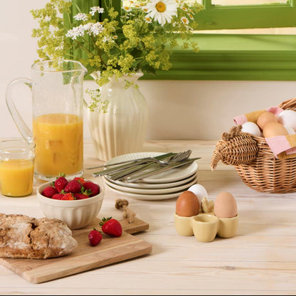 Eierhalter für 5 Eier "Hennys" Steingut Butter Cream 12cm