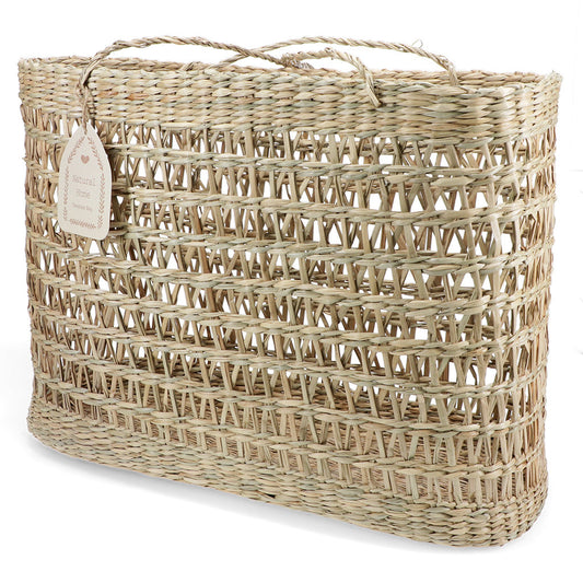 Naturfarbene Seegras Shopper Tasche "Ibiza" von Rex London, 47cm große Tragetasche mit robustem Design.