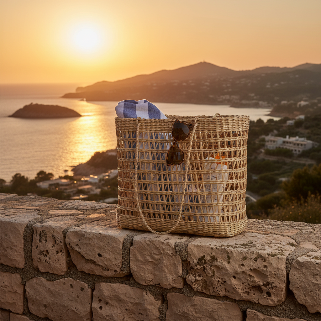 Rex London Shopper Tote-Bag "Ibiza" aus Seegras, naturfarben, 47 cm, handgefertigte Einkaufstasche aus nachhaltigem Material
