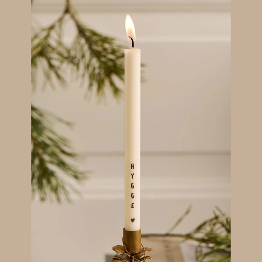 Dünne hohe Kerze "Hygge" Stearin 13mm