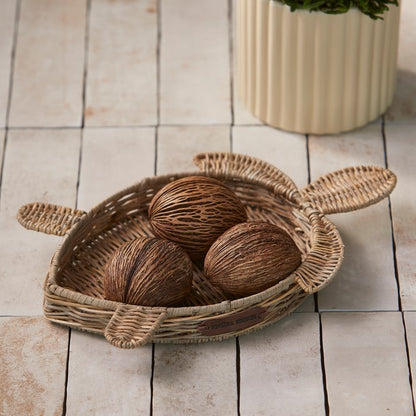 Schale Korb "Tortuga" Schildkröte Rattan Rustic Natur 33cm