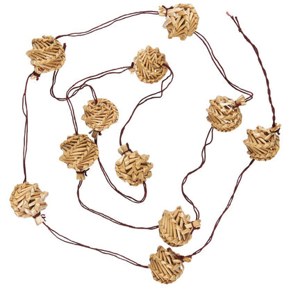 Girlande mit 11 Zapfen "Stillenat" Stroh Natur 150cm 2er Set - Wohnen auf dem Land