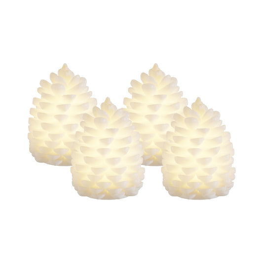 LED Zapfen "Hvid Kogle" Weiß 7,5cm 4er Set
