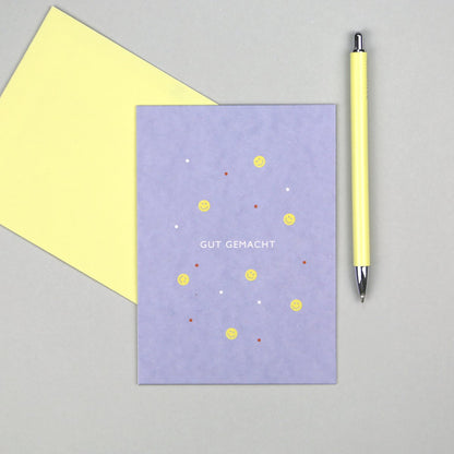 Postkarte "Leni Smiley" Holzschliff