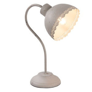 Tischlampe „Greta" Metall E27 Vintage Grau - Wohnen auf dem Land