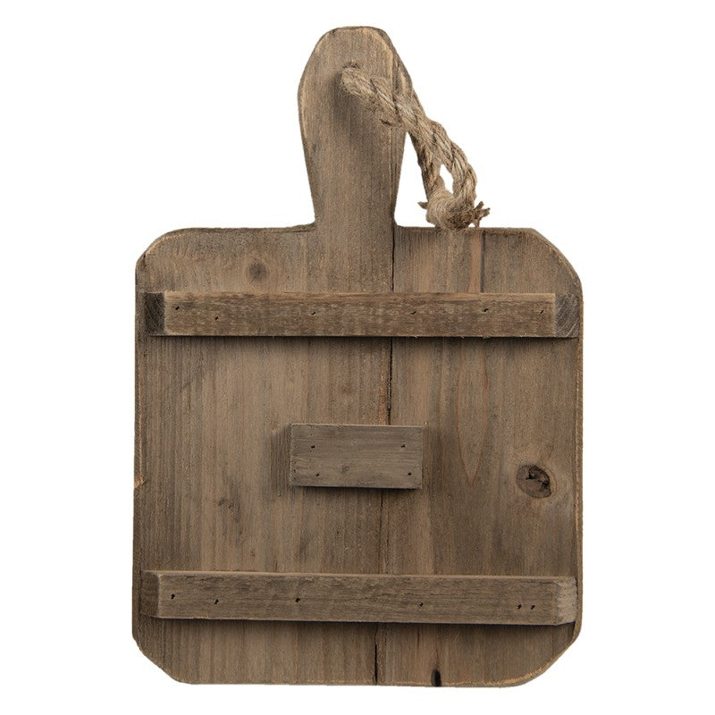 Vase am Holzbrett "Jar Board" Holz Glas Vintage Braun Eckig 33cm
