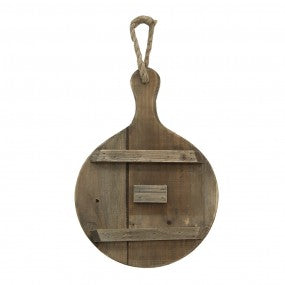 Vase am Holzbrett "Jar Board" Holz Glas Vintage Braun Rund 38cm