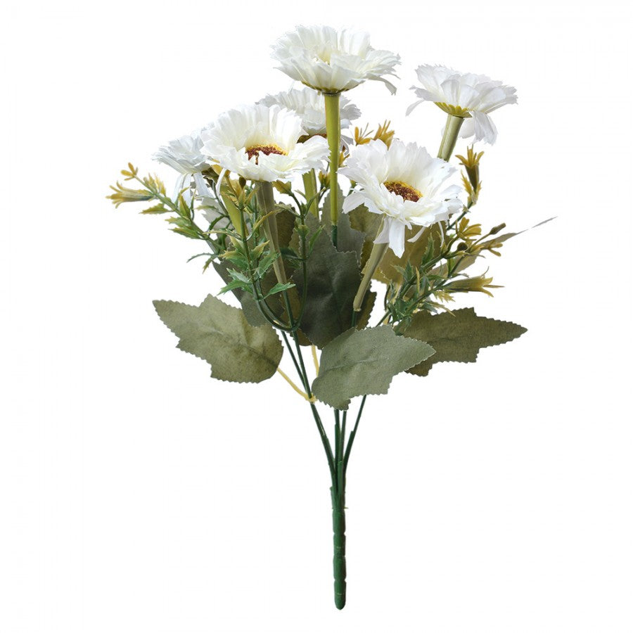 Blume Strauß "Daisy Delight" künstlich 6 Blüten weiß 30cm