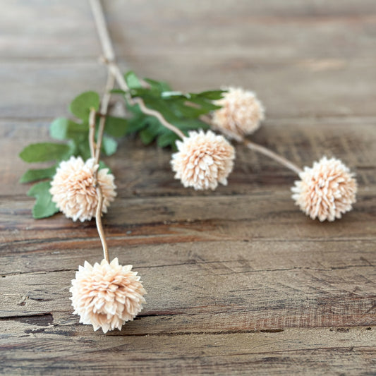 Künstlicher Allium Zweig in zwei Farben, 50 cm lang, von Wohnen auf dem Land, realistisch wirkende Blumen für Dekoration