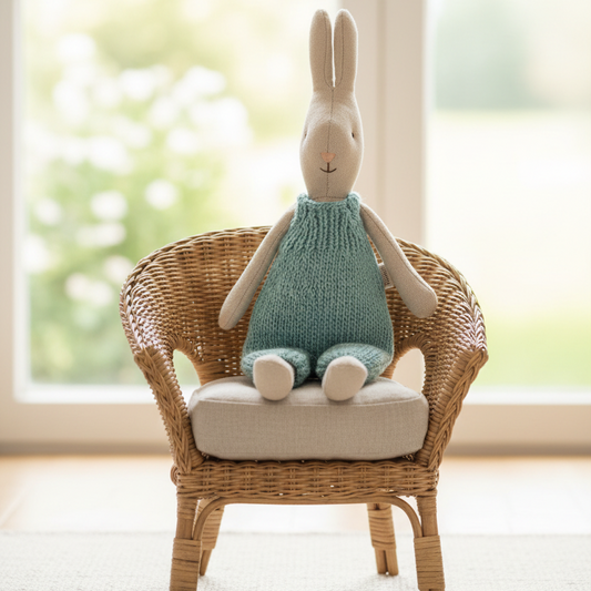 Kaninchen "Gestrickter Overall" Klassisch Größe 1 - 26cm