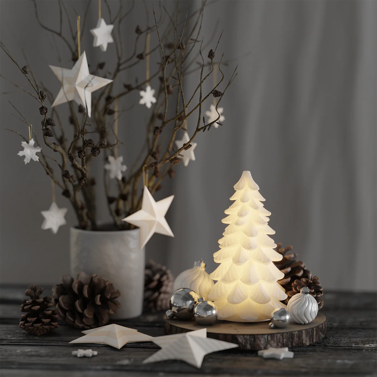 LED Tannenbaum "Hvid Juletræer" XL Weiß 19cm - Wohnen auf dem Land
