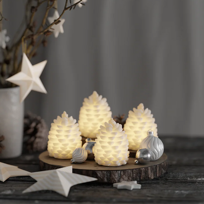 LED Zapfen "Hvid Kogle" Weiß 7,5cm 4er Set