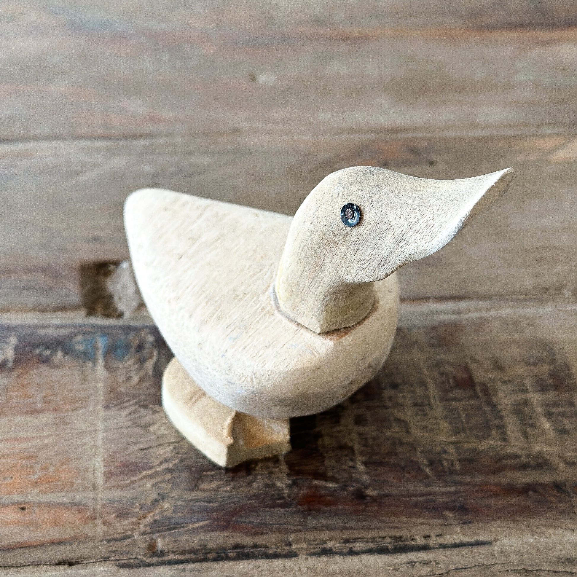 Handgefertigte Holz-Dekoente von Wohnen auf dem Land, 13 cm große dekorative Figur aus Holz