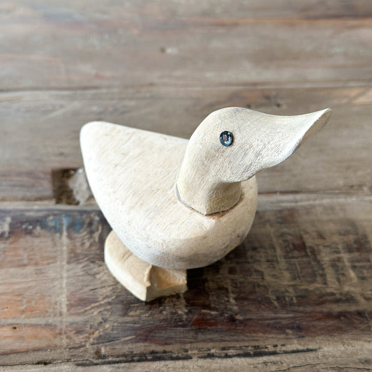 Handgefertigte Holz-Dekoente, 13 cm groß, von Wohnen auf dem Land, detailreiche Holzfigur für dekorativen Zweck