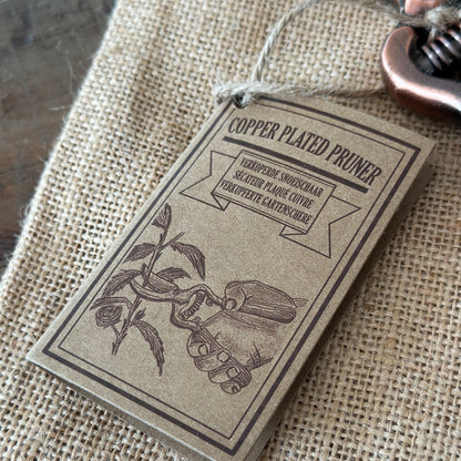 Blumenschere mit Kupfer und Holzgriff von Wohnen auf dem Land, 21 cm, Gartenzubehör, mit Jutebeutel, ideal zum Schneiden von Blumen