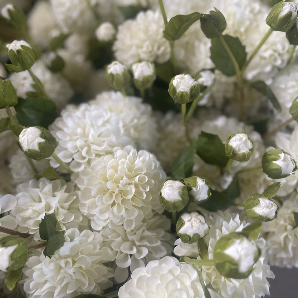 Blume Stiel Dahlie "Clara" künstlich weiß 60cm
