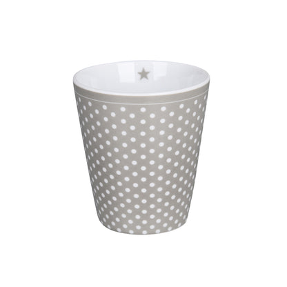Becher Tasse Happy Mug "Micro Dots" Keramik Grau