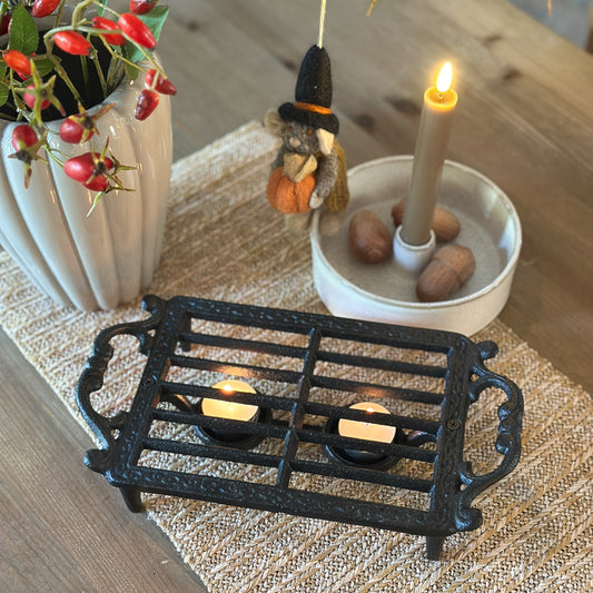 Stövchen Warmhalteplatte "Grille Noir" Eisen rechteckig schwarz 28cm