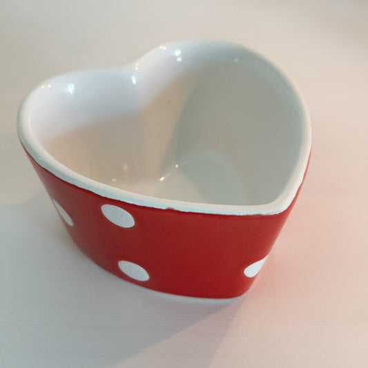 Auflaufform Backen Schale "Dotty Love" Herzform Keramik 10cm - 2 Farben