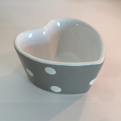 Auflaufform Backen Schale "Dotty Love" Herzform Keramik 10cm - 2 Farben
