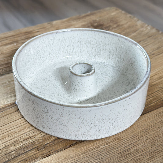 Kerzenhalter Schale "Clair" Keramik rund creme 15cm