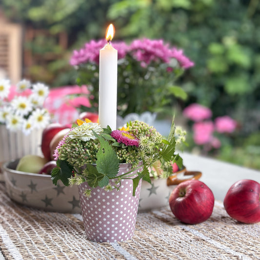 Becher Tasse Happy Mug "Micro Dots" Keramik Rosa