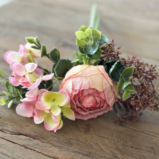 Artificial pink Peony flower "Linnea" by Wohnen auf dem Land, 28cm tall, realistic floral decoration display