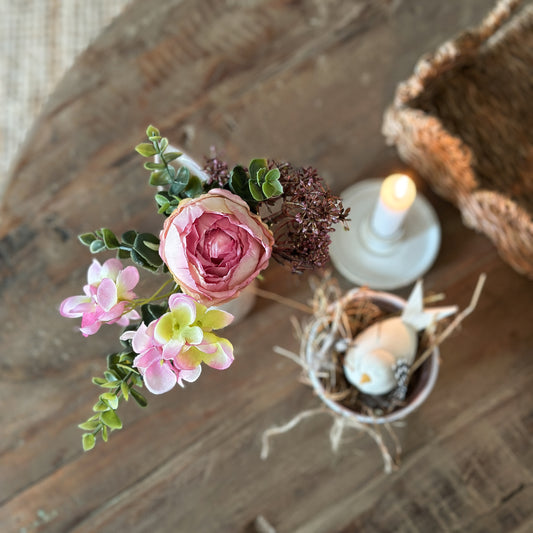Artificial pink Peony flower "Linnea" from Wohnen auf dem Land, 28cm tall, showcasing soft petals and realistic details.