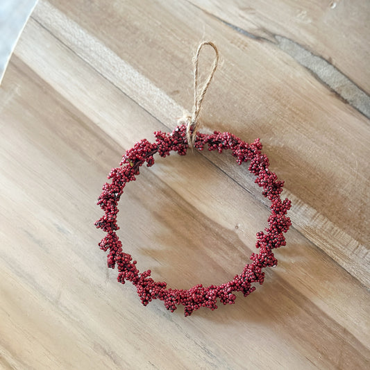 Deko Mini Kranz mit Beeren "Julmys" Rot 11cm