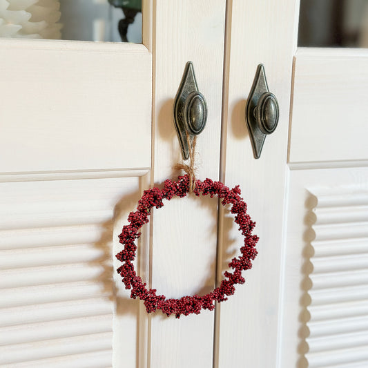 Deko Mini Kranz mit Beeren "Julmys" Rot 11cm