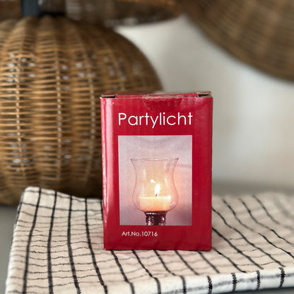 Eleganter Glas-Kerzenhalter "Partylicht" mit 8 cm Höhe, transparentes Glas für stimmungsvolle Beleuchtung, von Wohnen auf dem Land
