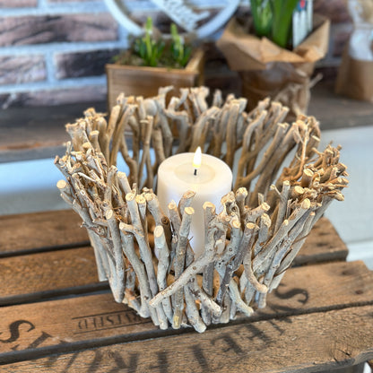 Pflanzschale Pot "Wildwood" Holz Natur Braun Klein 26cm