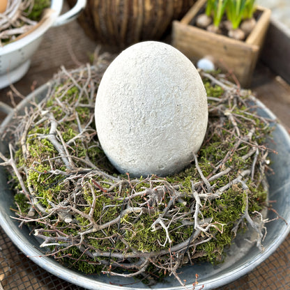 Ostern Deko "Stein-Ei" Zement Natur 3 Größen