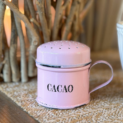 Streuer Gewürz "Cacao" Metall Vintage pink