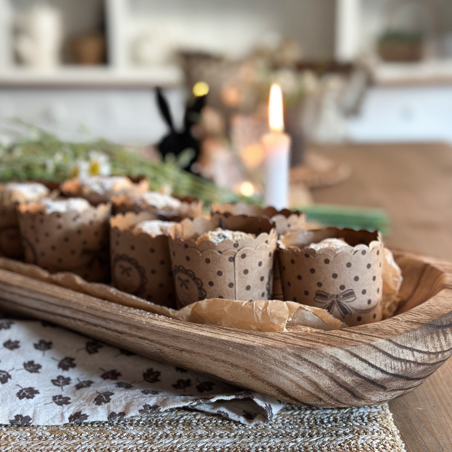 Ovales Holz-Tablett "Ligno" von Wohnen auf dem Land, naturfarbenes Molle Tablett aus Holz, 50 cm lang