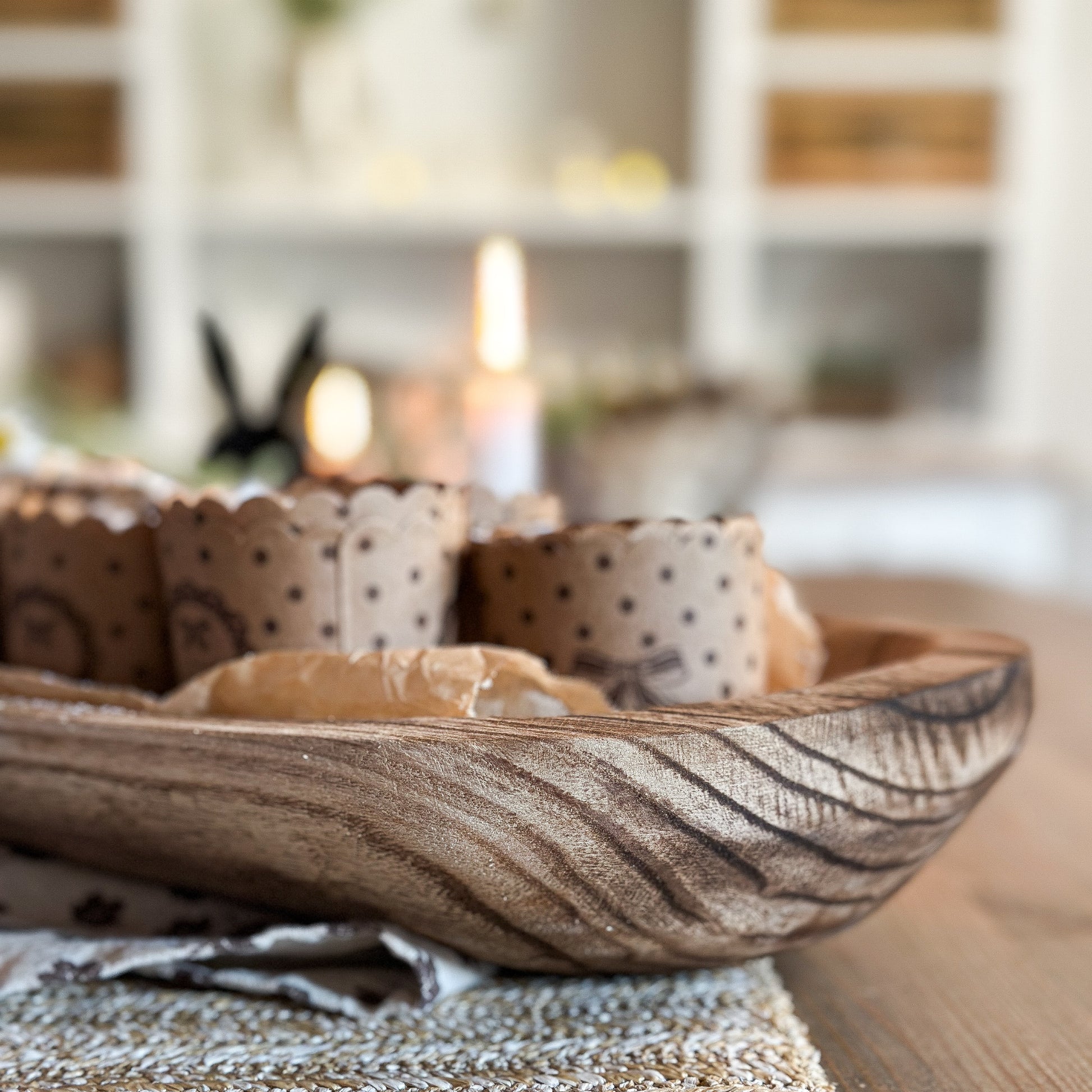 Ovales Holztablett "Ligno" von Wohnen auf dem Land, naturbelassenes Schale Molle Tablett, 50cm, rustikale Holzoptik